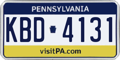 PA license plate KBD4131