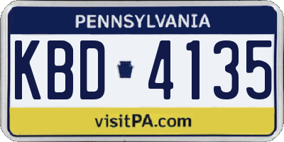 PA license plate KBD4135