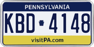 PA license plate KBD4148