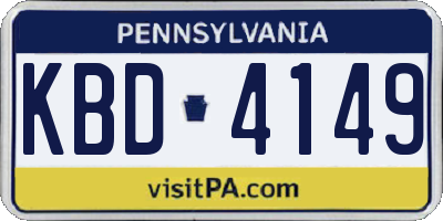 PA license plate KBD4149
