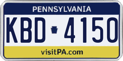PA license plate KBD4150