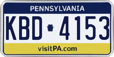PA license plate KBD4153