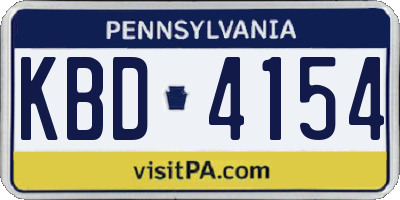 PA license plate KBD4154