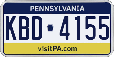 PA license plate KBD4155