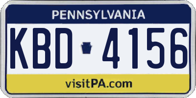 PA license plate KBD4156