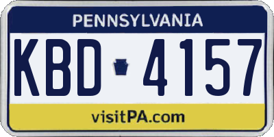 PA license plate KBD4157