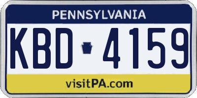 PA license plate KBD4159