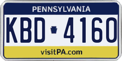 PA license plate KBD4160