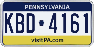 PA license plate KBD4161