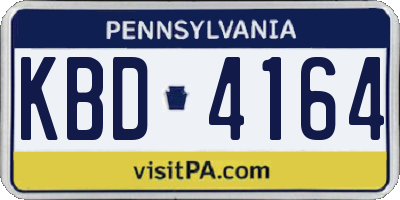PA license plate KBD4164