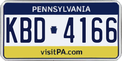 PA license plate KBD4166