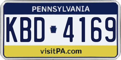 PA license plate KBD4169
