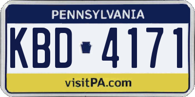 PA license plate KBD4171