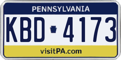 PA license plate KBD4173