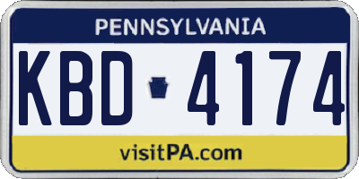 PA license plate KBD4174