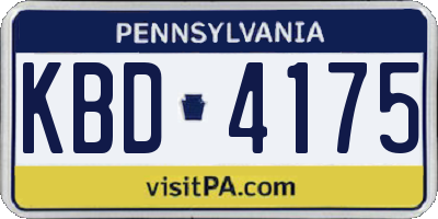 PA license plate KBD4175