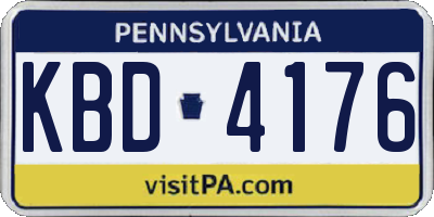 PA license plate KBD4176
