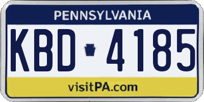 PA license plate KBD4185