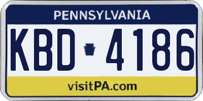 PA license plate KBD4186
