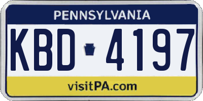 PA license plate KBD4197