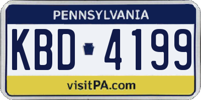 PA license plate KBD4199
