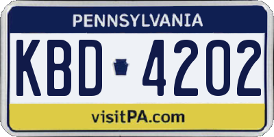 PA license plate KBD4202