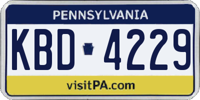 PA license plate KBD4229