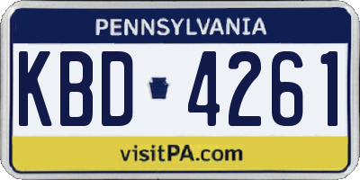 PA license plate KBD4261