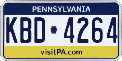 PA license plate KBD4264