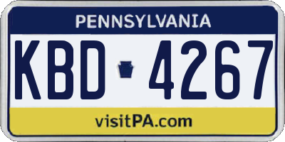 PA license plate KBD4267