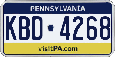 PA license plate KBD4268