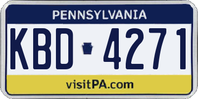 PA license plate KBD4271