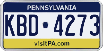 PA license plate KBD4273