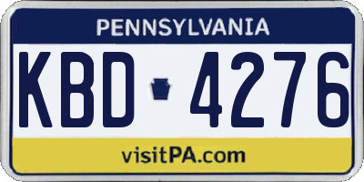 PA license plate KBD4276