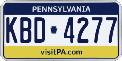 PA license plate KBD4277