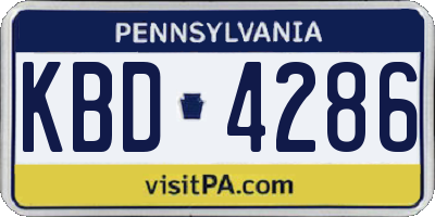 PA license plate KBD4286