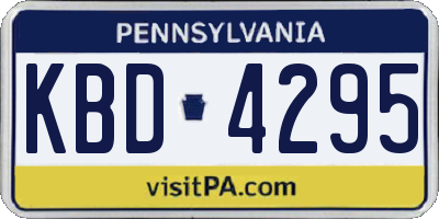 PA license plate KBD4295