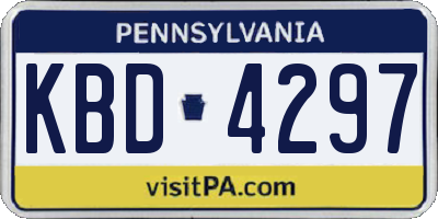 PA license plate KBD4297