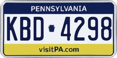 PA license plate KBD4298