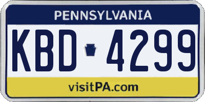 PA license plate KBD4299