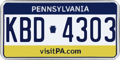 PA license plate KBD4303