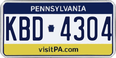 PA license plate KBD4304