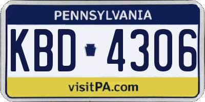 PA license plate KBD4306