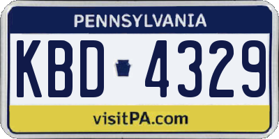 PA license plate KBD4329
