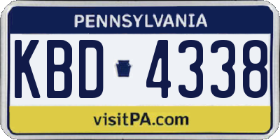 PA license plate KBD4338