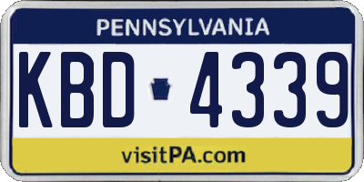 PA license plate KBD4339