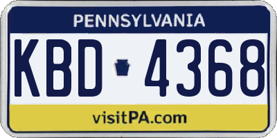 PA license plate KBD4368