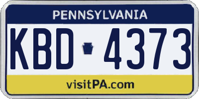 PA license plate KBD4373