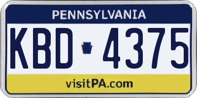 PA license plate KBD4375