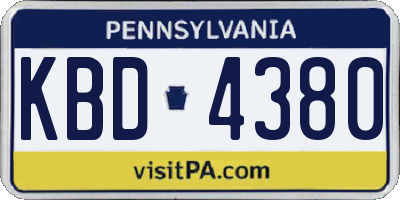 PA license plate KBD4380